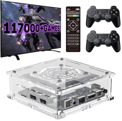 NGARY Super Console X PRO Plus, 256GB Classic Mini Gaming Systems | with 2 Controllers, Built-in 50,000+ Games, Compatible with 50+ Emulators and PSP、PS1、N64, for 4K HD/AV Output