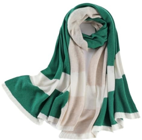 HALAHAI Schal Herbstschal Scarf Winterschal Aus Weicher Wolle, Dick, Lang, Warm, Farblich Passende Decke Für Damen Schals (Color : Grün, Size : 185 * 60cm)