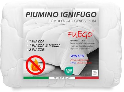 Tex family Piumino Sintetico Invernale IGNIFUGO Antifiamma Made in Italy OMOLOGATO - 1 Piazza