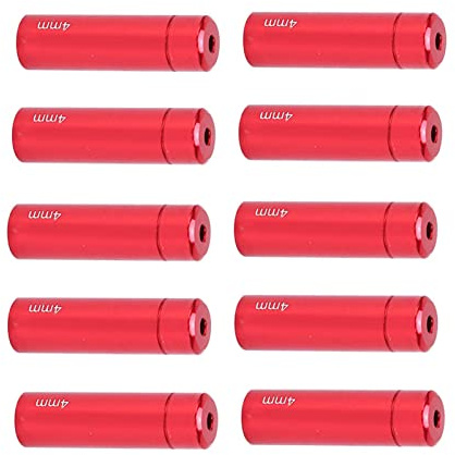 NIZUUONE Fahrrad-Schaltzug-Endkappen, Aluminiumlegierung, 4 Mm Schaltzug-Endkappen für Rennrad, Mountainbike (Rot)