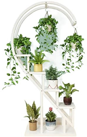 REEKOS Pflanzenregal Blumenständer Pflanzenständer Metall-Pflanzenständer, Mehrschichtiges Blumenregal, Topfpflanzen-Ausstellungsregal, Herzförmig Für Den Außenbereich Blumenregal Blumentreppe(E)