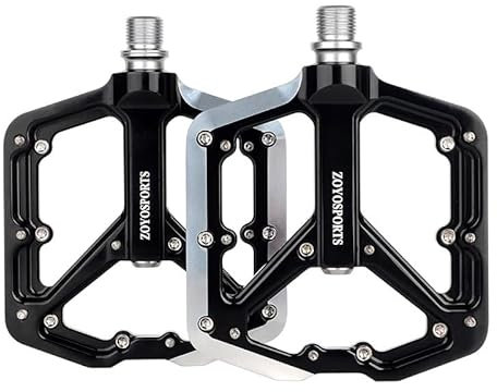 QAINKUN Pedale Fahrrad MTB Ultralight Flat Pedals – Plattformpedale aus Aluminiumlegierung Fahrradpedale(Noir)