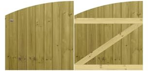 Premier Garden Supplies Made to Measure Tongue & Groove Semi-Braced Arch Top Driveway Gates for Measurements Height <3ft (90cm) x Width: <6ft (183cm)