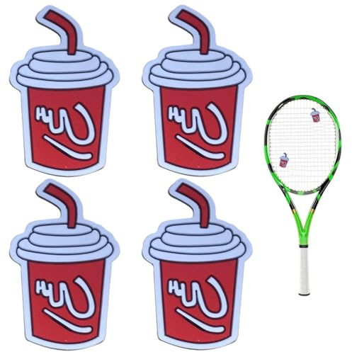 IKOPFLN 4 Stück Tennis-Vibrationsdämpfer, Vibrationsdämpfer Tennis für Tennisspieler, Happy Face Tennis Dämpfer, Lustige Vibrationsdämpfer Tennisschläger für Reduziert Schlägervibrationen，B