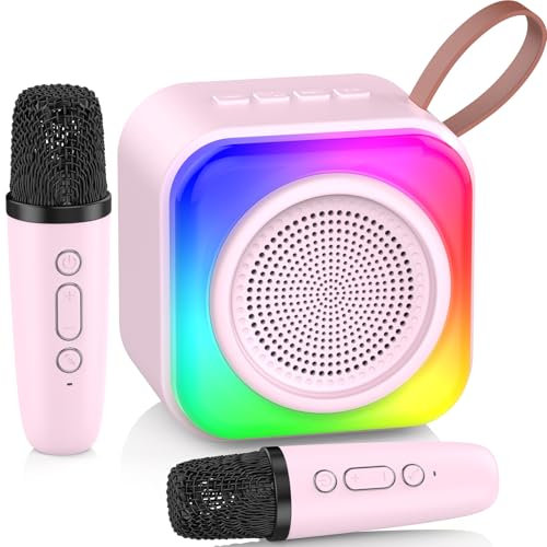 Stocking Fillers for Teen Girls - Advent Calendar Karaoke Machine, Christmas Secret Santa Gifts, Girls Birthday Presents for Age 4-10 Daughter, Niece, Granddaughter (Pink)