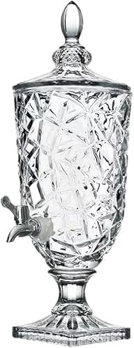 Dispensador de Bebidas 2L/3L/5L Jarra fría de Vidrio Jugo Bebida Pot con Grifo Botella de Vino de Vidrio Lata de Bebida de Alta Temperatura Botella de Agua Fácil dispensación,A,2L