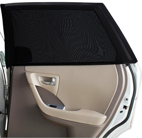 NINESPRINF Parasol de Coche Infantil,2 Pcs Protector Ventana Coche Sol Bebe de Gran Elasticidad,Parasol Ventanas Traseras Cochepara para Máxima Protección contra Rayos UVA,Universal