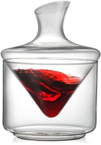 CEHJZQRPL Decantador de Cristal para Vino Tinto, Decantador de Cubo de Hielo, decantador de Vino Tinto de Vidrio for Barra, Accesorio de Barra con Boca Inclinada, for el hogar, 1000 ml