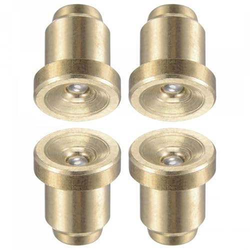 TA-VIGOR Lot de 4 embouts en laiton avec bride et bouton poussoir, pour huilier à billes filetées de 6 mm pour système de lubrification