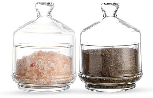 Vaso per sale e pepe in vetro con coperchio, multifunzione, per conservare pomodori, avocado, cipolle e limoni, mini contenitori per agrumi in frigorifero (2)