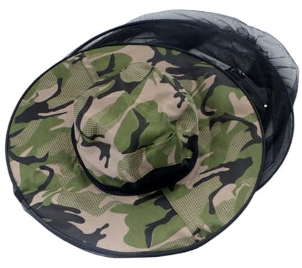 UKCOCO Chapeau avec Rabat de Nuque Filet de Protection pour Visage Fermeture Éclair Réglable pour Activités de Plein Air