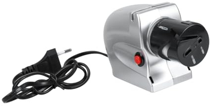 Affûteur Électrique de Couteau 20w Argenté en Plastique et Métal | Plateau Récupérateur, pour Couteaux à Fromage et Couperets, Usage la Cuisine et Maison Couleur Aléatoire