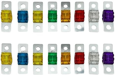 SANTUO Midi-Sicherungen, Amp, 32 V, zum Anschrauben, Hochstrom-Sicherungsset, für Midi-Sicherungshalter, Autos, LKWs und Marine-Fahrzeuge, 16 Stück