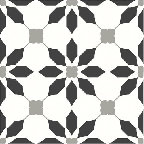 MORCART 20Pcs Floor Tiles Self Adhesive, 20 x 20cm Peel and Stick Vinyl Flooring Waterproof DIY for Bathroom, Kitchen, Fireplace, Pet House, Stairs, Bedrooms, Wall (black,white,gray)