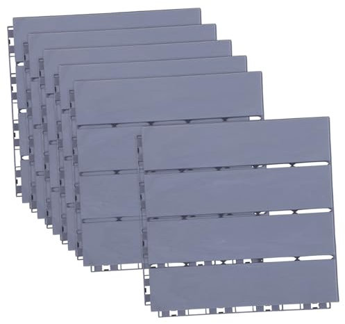 SHINEOFI 6pcs Interlocking Patio Slabs Outdoor Deck Tiles Weatherproof Plastic Tiles for Garden Patio Floor Modern Design