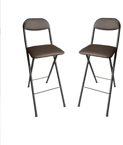 Sgabelli da bar pieghevoli con schienale imbottito, sedie portatili da banco altezza 65 cm, perfetti per cucina, sala da pranzo o uso esterno