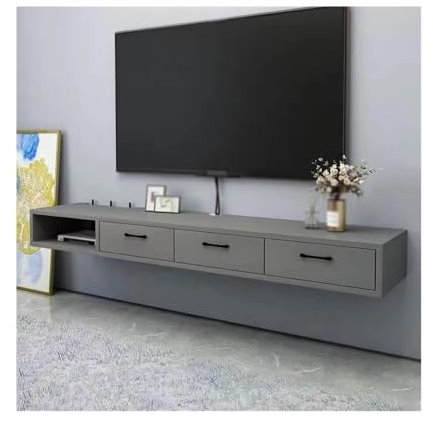 GLigeT Floating TV Unit Wall Mounted Floating TV Unit, Media Console Entertainment Gaming Storage TV Shelf Cabinet Unit Floating TV Console(Gris,180x23x20cm)