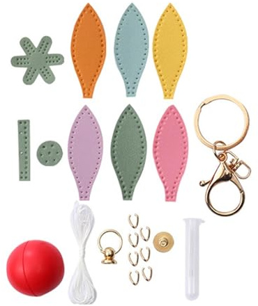 Dickly DIY-Nähset für Schlüsselanhänger, Taschenanhänger, Partygeschenke, Neuheit, Nähen Lernen, Schlüsselring-Materialpaket für Handtaschenzubehör, Mehrfarbig
