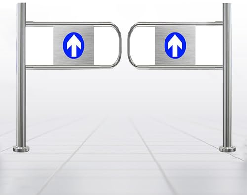 Automatic Closing Security Gate for Supermarkets, 120 x 100 cm Metal Swing Door, Ideal for Store Front Security, One-Way Access Solution for Retail Environments