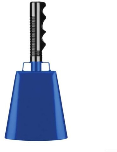 YJDOORPLAY Steel Cowbell with Handle Hand Percussion for Party, Sport Events, Cheering, Football, Baseball, Soccer, Hockey, Basketball, Volleyball, Marathon, and Race Crowd Support (Blue)