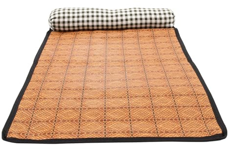 HOMOBABE Kühlmatte für Katzen aus Polyester und Leinen mit Kissen Praktische und Leichte Schlafmatte für Haustiere für Sommeratmosphäre und Erholsamen Ruhekomfort