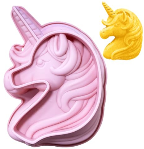 HGSHUO Silikonformar enhörning bakform kakform silikon form 3D kakform mousse chokladformar motivbakformar gelé dessert tvål födelsedag halloween jul A