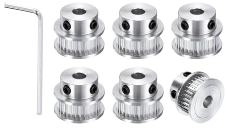 QUARKZMAN 6 Stück GT-2 30T Umlenkrolle 8mm Bohrung Für 3D-Drucker | Aluminium Zahnriemenscheibe 30 Zähne, Passend Für 10mm Breite Zahnriemen, Mit Einem Schraubenschlüssel
