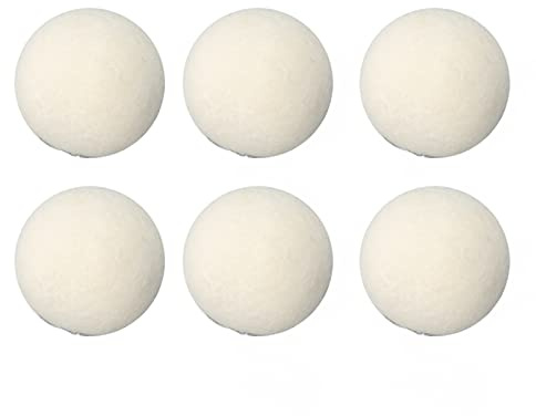 BAFOVY Palline per Asciugatura Lana 6 Pezzi, Palline per Bucato per Accorciare i Tempi di Asciugatura e Ridurre l'Emostaticità, Ammorbidente per Tessuti Naturali Riutilizzabili per Bucato Ecologico