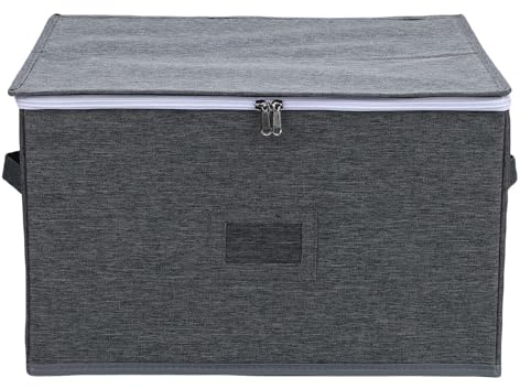 Acouto Caja de Almacenamiento para Copas de Vino, Soporte para Copas de Cartón Grueso y Resistente con Divisores para 12 Vasos, Estuche Rígido Portátil para Vasos de Cristal