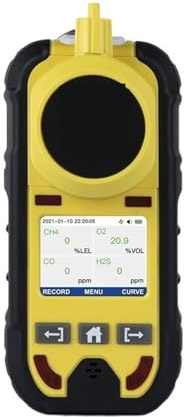Detector de Gas, Monitor de Bomba Gas O2 H2S CO LEL, Detector Digital LCD, Fugas Combustible monóxido Carbono, oxígeno, hidrógeno y sulfuro para el Trabajo y el hogar(Without Pump)