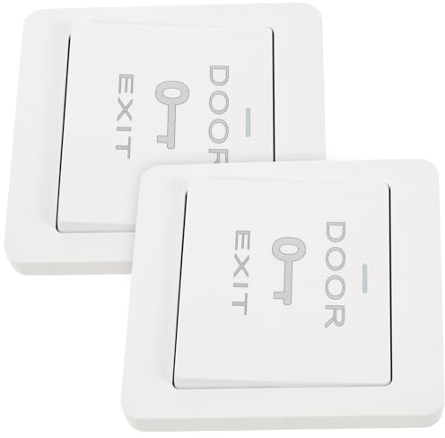 ibasenice Botón de Salida para Puerta Placa de Pared 2 Piezas, Interruptor de Acceso Autoretirable, Placa de Montaje para Timbre Ring, Cubierta Resistente para Control de Puertas