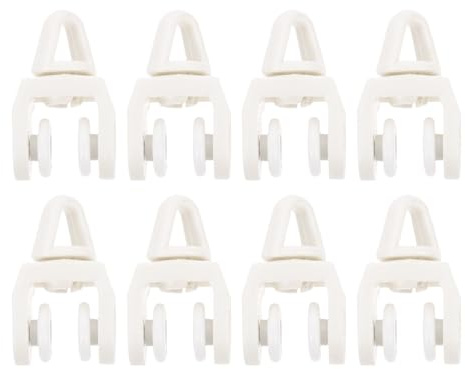 KHBUAB 50 Piezas Poleas para Riel de Cortina Silenciosas Rodillos Corredoras Flexibles para Cortinas Accesorios Multiusos para Visillos y Cenefas Montaje Sencillo