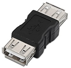 AISENS A103-0037 - Adaptador USB 2.0 para unir Dos Cables, Color Negro