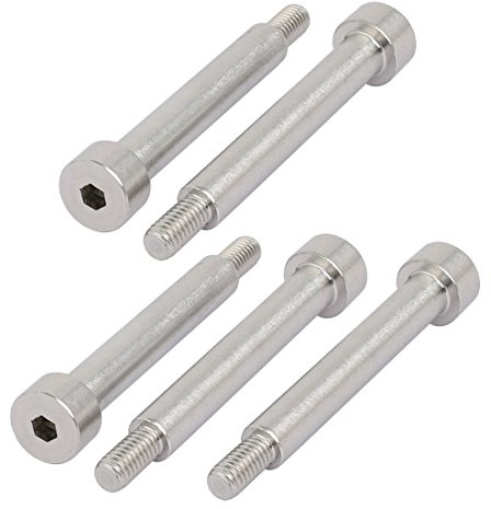 sourcing map 5Stk. 304 Edelstahl Sechskant Schulter Bolzen 8mm Schulter Durchm. 50mm Länge M6 de