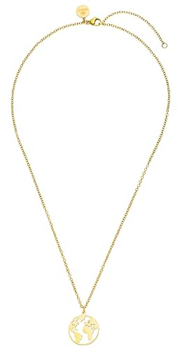 Purelei World Map Kette Damen – Halskette Damen aus langlebigem Edelstahl – Wasserfeste Kette – 40-45 cm Länge verstellbar – Halskette für deinen individuellen Look