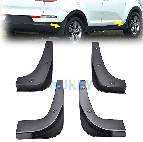 XUKEY - Paraspruzzi modellati auto per Sportage 2011-2016, anteriore e posteriore, 4 pezzi
