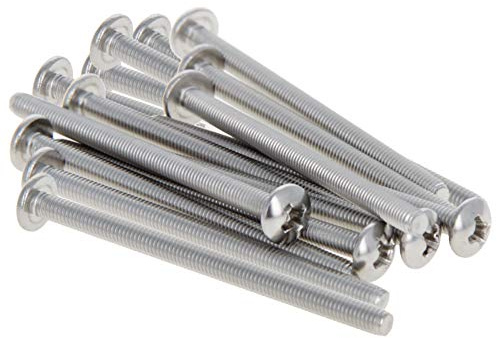 MroMax M3 x 45 mm Maschinenschrauben, Kreuzschlitz, Rundkopfschraube, 304 Edelstahl, 15 Stück