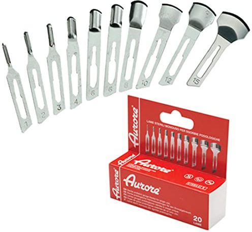 20 LAME SGORBIA STERILI BISTURI PEDICURE AURORE PROFESSIONALE ESTETISTA (N° 4)