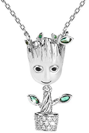 Jeulia Damen Kette Baummann Silber Halskette 925 Sterlingsilber Damenkette Halloween Schmuck Geschenk Panzerkette für Damen Herren