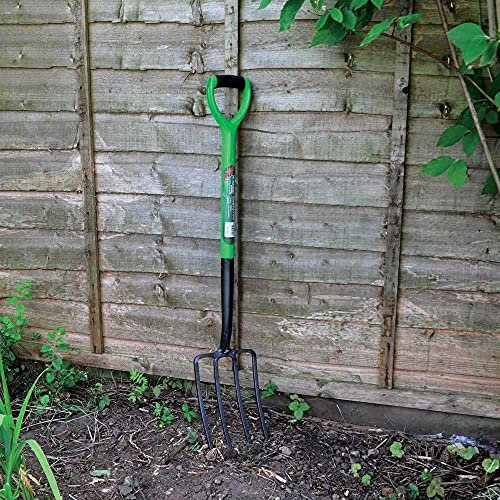 Unibos Heavy Duty Garden Digging Fork - Gardening Hand Tool Carbon Steel 4 Tooth Handle Heavy Duty | Cultivating All Types Of Soil | Garden Pitchfork Tool For Gardening & Digging New