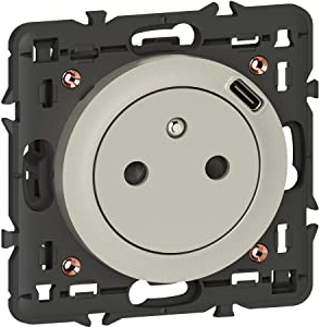 Legrand - Prise de courant Surface Céliane avec chargeur Type-C - 1,5A- 7,5W - Titane