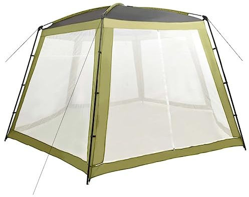 vidaXL Poolzelt Garten Pavillon Pooldach Poolpartyzelt Gartenpavillion Pool Zelt Poolüberdachung Sonnenschutz Stoff 590x520x250cm Grün
