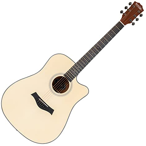 Rocktile WSD-101C NT Guitarra Western - Forma del cuerpo: Dreadnought con Cutaway - Tapa: Abeto - Fondo y aros: Sapele - Mástil: Okoume - Acabado abierto en natural