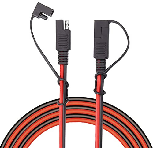 Liwinting SAE-Anschluss Kabel, Kfz-Verlängerungskabel, SAE auf SAE 2-poliger Schnellverbindungs-/Trenn-Verlängerungskabelbaum 16AWG mit Staubkappenhalterung, 5m/16.4ft