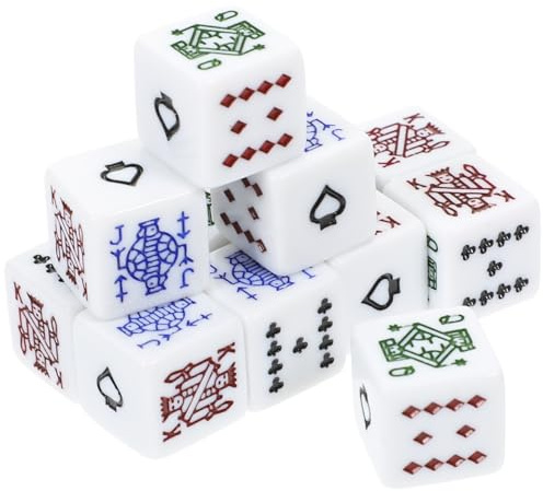 ibasenice Dadi da poker, 16 mm, 6 lati, 12 pezzi, per giochi di poker e giochi di carte