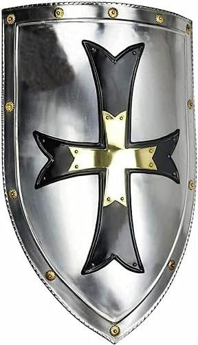 Mittelalterlicher Kreuzritter Stahlschild 18 Gauge Rüstung Templer Wikinger Stahl Eisen Schild Mittelalterlicher Kreuzritter Stahlschild 18 Gauge Rüstung Templer Wikinger Stahl Eisen Schild