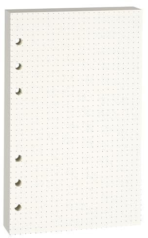 Lidwot A6 Punkt-liniertes Nachfüllpapier, 100 g/m² dicke beige Blätter ohne Durchschlag (80er-Pack), vorgestanzt – Passt für A6 6-Ring-Ordner für Büro, Schule & Lehrer, doppelseitig ohne Durchschlag