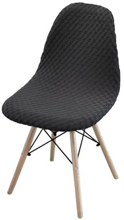 Chickwin Plaid Jacquard Stuhlhussen Skandinavischen Stuhl, Stuhlhussen Schalenstuhl 1 2 4 6er Set Stretch Stuhlbezug Elastisch Universal Esszimmerstühle Bezug (Dunkelgrau,6 Stück)