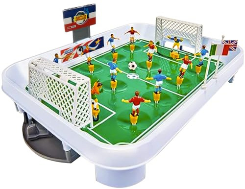 KRUZZEL Calcio a molla calcetto da tavolo calcio balilla a molla per bambini completo con accessori