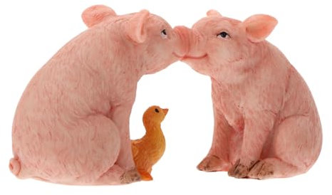 PRETYZOOM 3 Stück Dekorative Ornamente Miniaturdekoration Schweinchen Landschaftsdekoration Küssendes Dekoration Für Zuhause Schweineliebhaber Moos